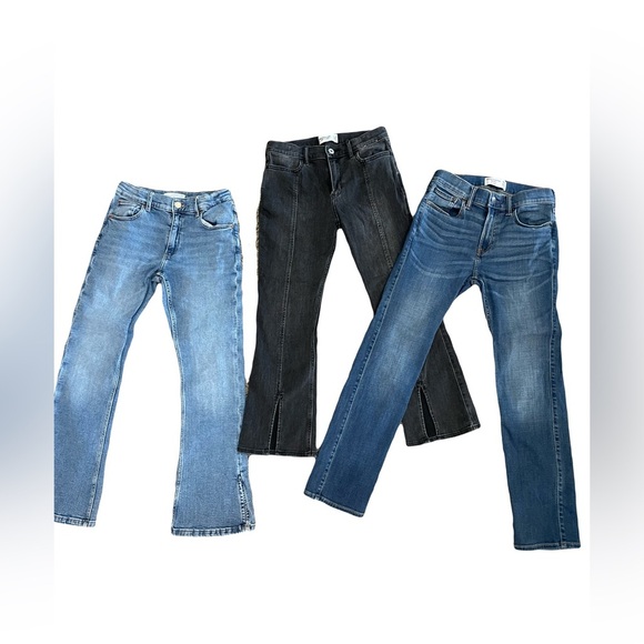 ZARA & Abercrombie Lot of 3 Pairs of Teen girl Jeans - Size 13/14 - Picture 1 of 16